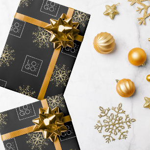 Black & Guld Anpassningsbar Business Logotyp Snowf Presentpapper