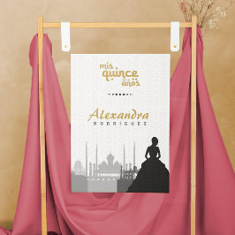 Black & Guld Arabian Quinceañera Photo Poster