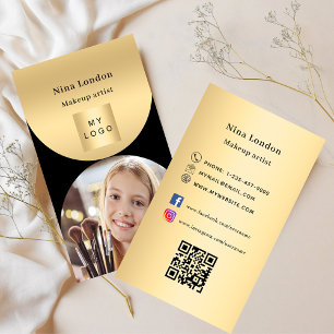 Black guld arch-fotot Qr social-logotyp Visitkort