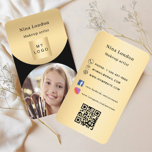 Black guld arch-fotot Qr social-logotyp Visitkort