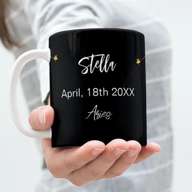 Black guld Aries stjärnornas konstellationsår Kaffemugg (Skapare uppladdad)