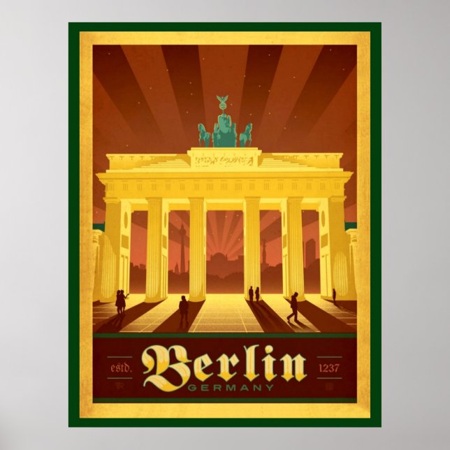 Black & Guld Art Deco Berlin Poster (Framsidan)