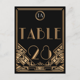 Black Guld Art Deco Gatsby Stil Bordsnummer 28