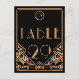 Black Guld Art Deco Gatsby Stil Bordsnummer 29
