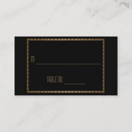 Black Guld Art Deco Peacock Bröllop ortkort Placeringskort