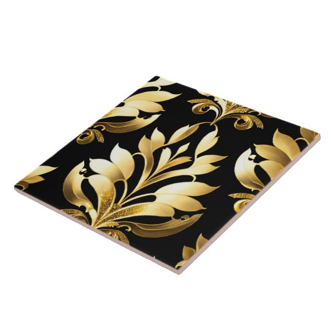 Black Guld Art Deco-Trendig Collection Kakelplatta (Sidan)