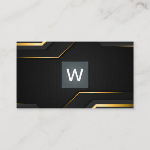 Black Guld, bakgrund Monogram Classic Visitkort