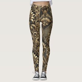 Black & Guld Baroque Luxe Leggings