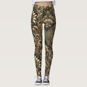 Black & Guld Baroque Luxe Leggings