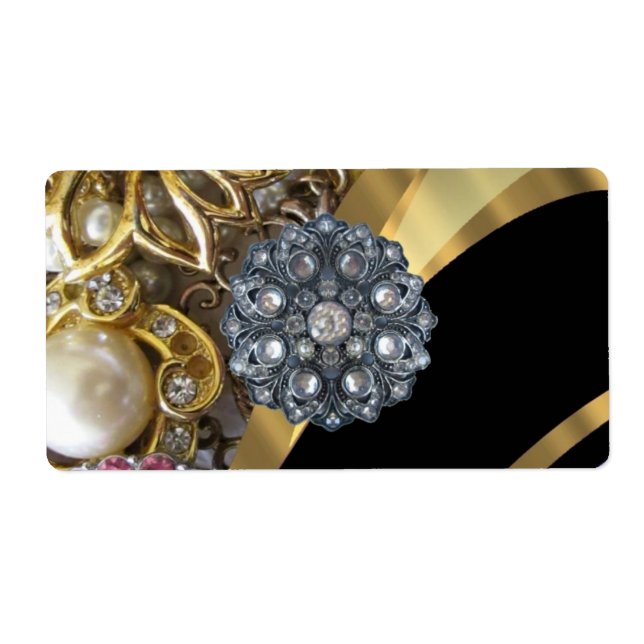 Black & guld bling fraktsedel (Framsidan)