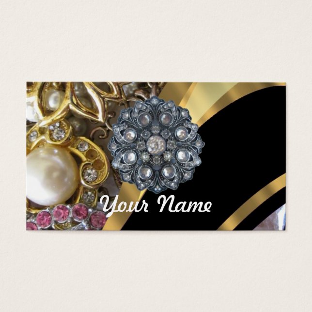 Black & guld bling visitkort (Framsidan)