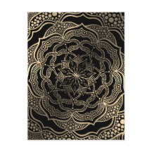 Black & Guld Blommigt Mandala BeSnygg Snyggt Chic