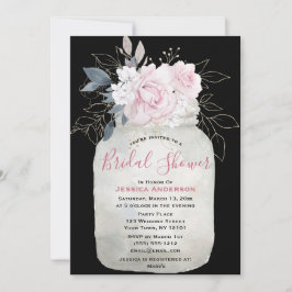 Black Guld Blommigt Mason Burk Möhippa  Inbjudningar