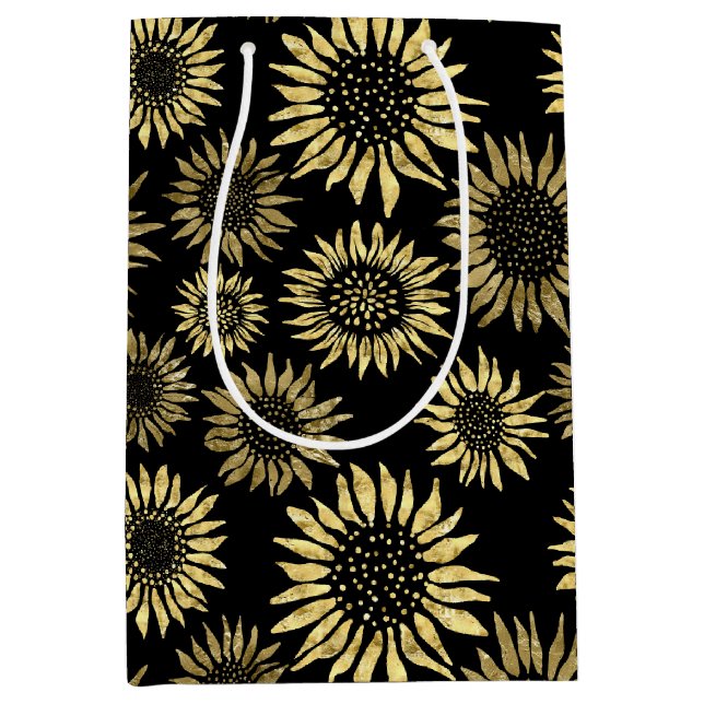 Black Guld Blommigt Solros (Framsidan)