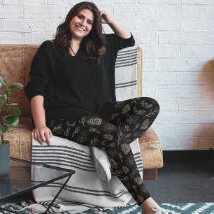 Black Guld Bohemian jul Pajama Byxor