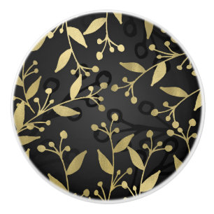 Black & Guld botaniskt Modern Rustic Grenar Knopp