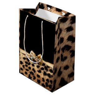 Black & Guld Bow Leopard Cheetah Animal Print