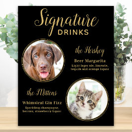 Black Guld Bröllop Anpassningsbar Pet Hund Namntec Poster