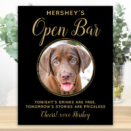 Black Guld Bröllop Open Pub Anpassningsbar Pet Hun Poster