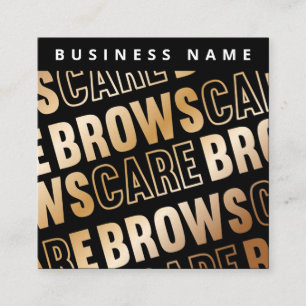 Black Guld Brows Aftercare PMU Brow Instructions Fyrkantigt Visitkort