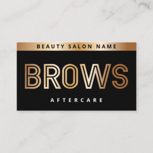 Black Guld Brows Aftercare PMU Brow Instructions Visitkort