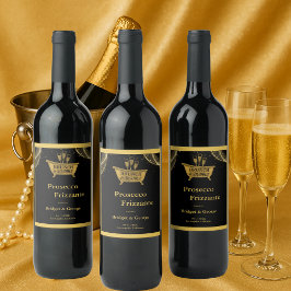 Black Guld Brunch & Bubly Bröllop Vinflaska Etikett