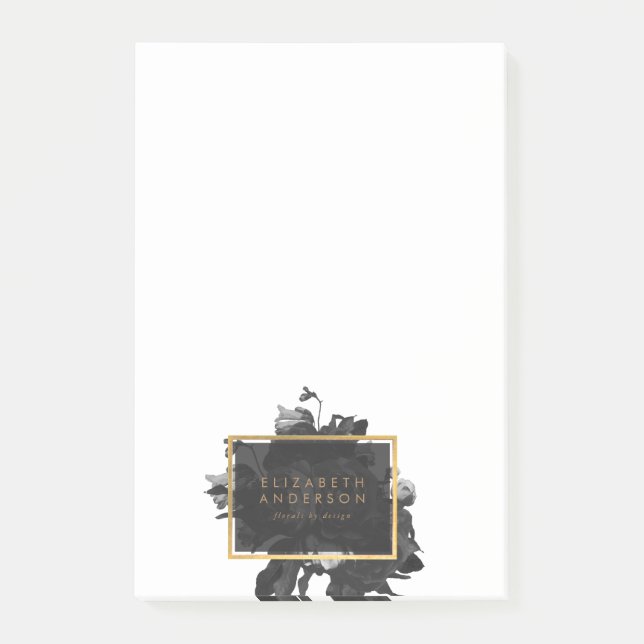 Black Guld Bukett med rosor Business Post-it Block (Framsida)