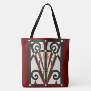 Black Guld Burgundy PARIS Eiffel Torn Collage Tygkasse
