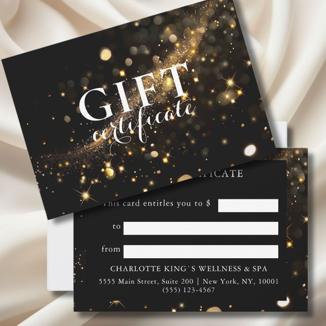 BLACK GULD BUSINESS GIFT CERTIFICATE (PERSONALIZED BLACK GOLD BUSINESS GIFT CERTIFICATE)