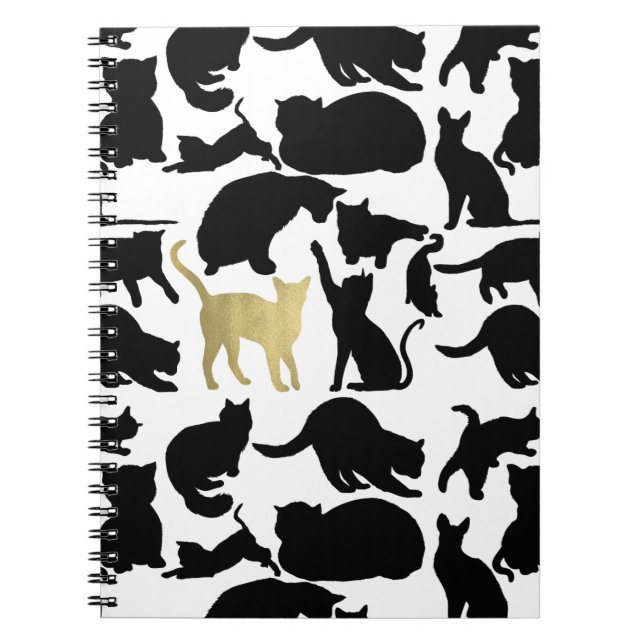 Black Guld Cats Anteckningsbok (Framsidan)