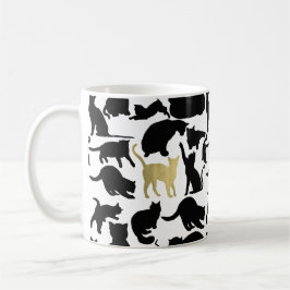 Black Guld Cats Kaffemugg