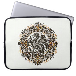 Black & Guld Celtic Dragon Laptop Fodral