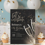 Black Guld Champagne 60:e Födelsedagsfesten Inbjudningar<br><div class="desc">Black Guld Champagne 60:e Födelsedagsfest inbjudan</div>