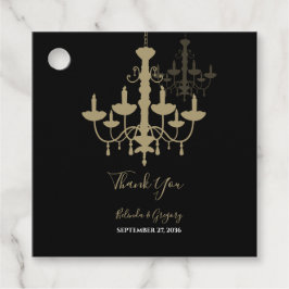 Black Guld Chandelier Bröllop Gift Gåvor Etiketter