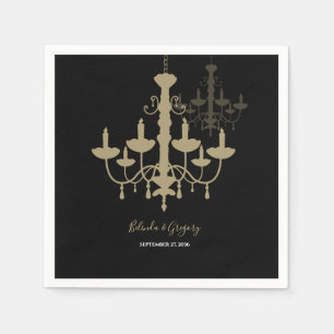 Black Guld Chandelier Bröllop Pappersservett