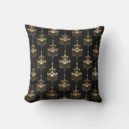 Black Guld Chandelier Modern cushion Kudde