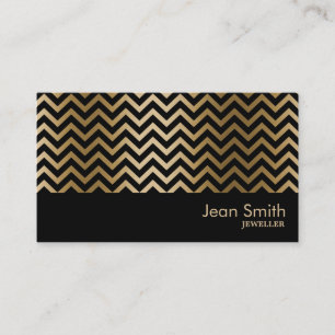 Black & Guld Chevron Rand Jewelry Visitkort