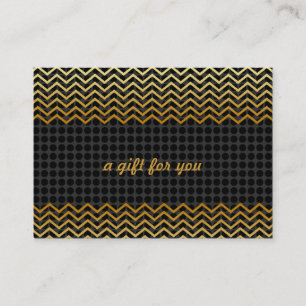 Black Guld Chevron Salon and Spa Gift Certificate Rabattkort