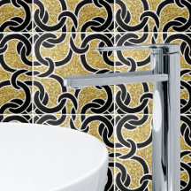 Black Guld Chic Celtic Knot Seamless Mönster Tile