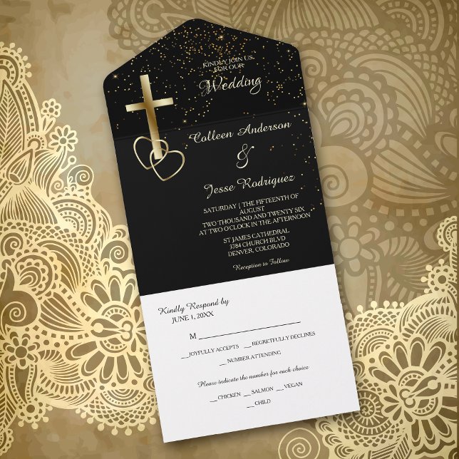 Black Guld Christian Kor Photo Template Bröllop (Skapare uppladdad)
