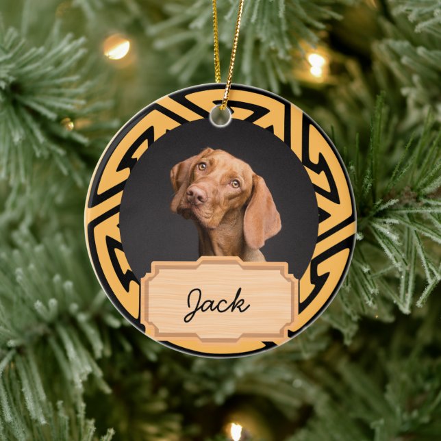 Black Guld christmas helgdag Anpassningsbar Hund P Julgransprydnad Keramik (Träd)