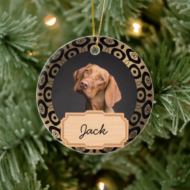 Black Guld christmas helgdag Anpassningsbar Hund P Julgransprydnad Keramik (Träd)