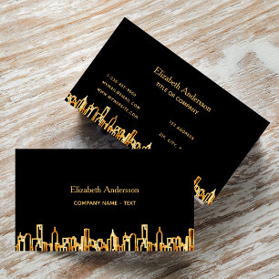 Black guld city skyline business real gods visitkort