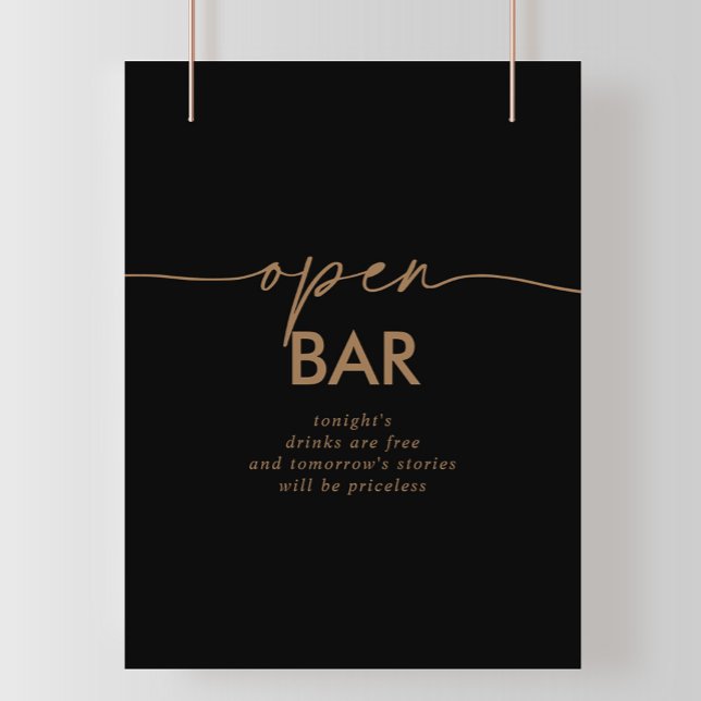 Black Guld Classic Bröllop Open Pub-skylt Poster (Skapare uppladdad)