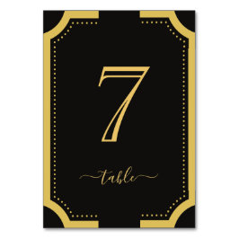 Black & guld Classic Elegant Copper Bröllop 7 Bordsnummer