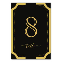 Black & guld Classic Elegant Copper Bröllop 8 Bordsnummer