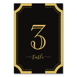 Black & guld Classic Elegant Copper Bröllop Bord Bordsnummer