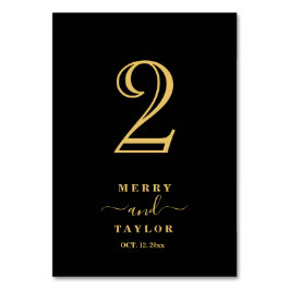 Black & guld Classic Elegant Copper Bröllop Bord Bordsnummer