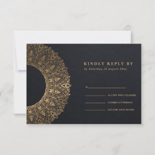 BLACK GULD CLASSIC ORNATE MANDALA BRÖLLOP OSA KORT