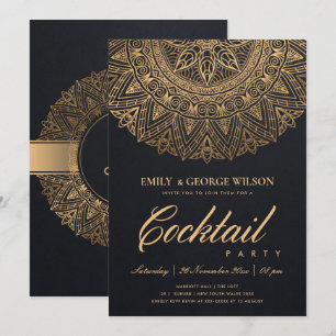 BLACK GULD CLASSIC ORNATE MANDALA COCKTAIL PARTY INBJUDNINGAR